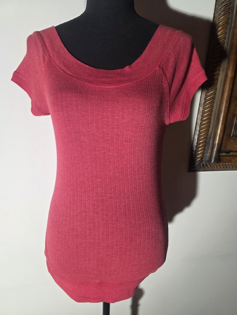 Energie Ribbed Scoop Neck Tank Top - Raspberry Pink (Size L)